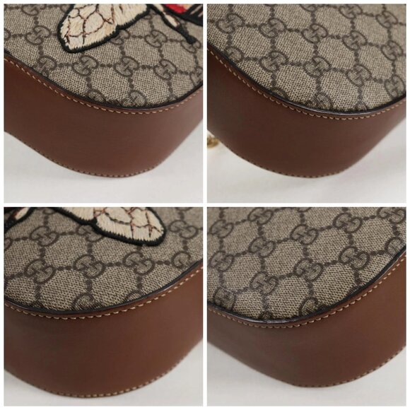 GUCCI GG Supreme Animalie Shoulder Bag PVC Europe Only Beige 409535 Auth 133260V - Picture 16 of 16